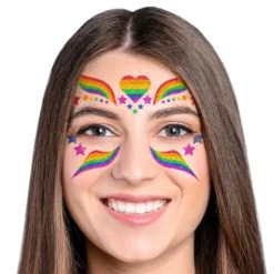Pride Glitter Itsekiinnittyvä Meikki