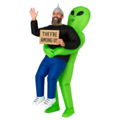 Puhallettava kantava alien-naamiaisasu