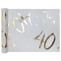 Pöytäjuoksija 40 Valkoinen/Kulta