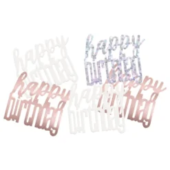 Pöytäkonfetti Happy Birthday Ruusukulta