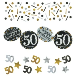 Pöytäkonfetti 50 Hopea/Kulta Kimalle
