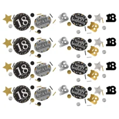 Pöytäkonfetti 18 Hopea/Kulta Kimalle