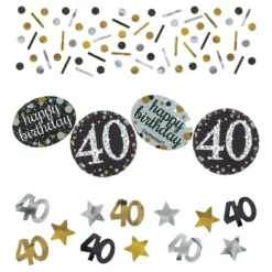 Pöytäkonfetti 40 Hopea/Kulta Kimalle