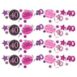 Pöytäkonfetti 40 Musta/Vaaleanpunainen Kimalle