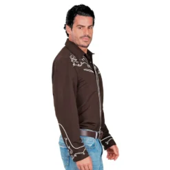 Ruskea Western-paita Miehelle
