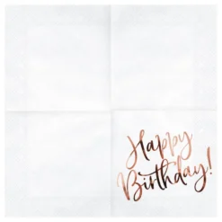 Servetit Happy Birthday Ruusukulta