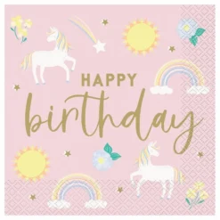 Servietit Happy Birthday Unicorn