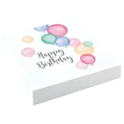 Servietit Ilmapallot Happy Birthday Pastelli