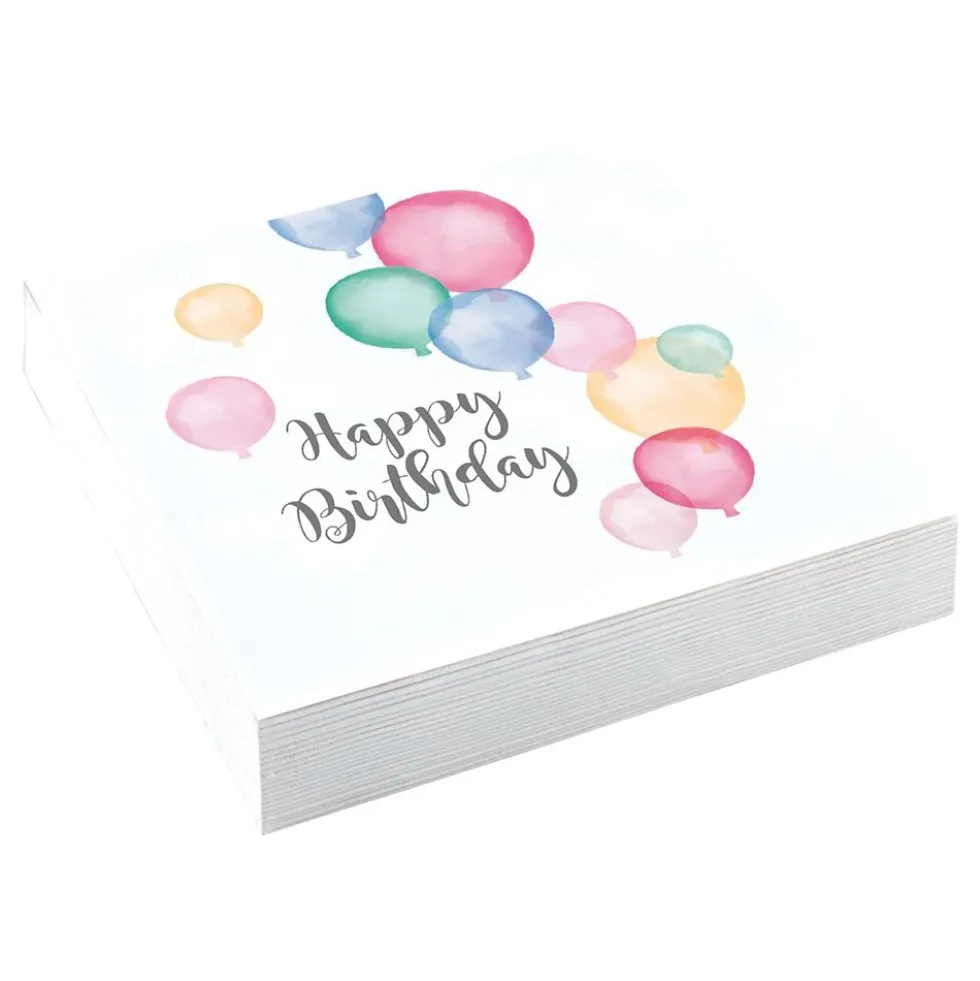 Servietit Ilmapallot Happy Birthday Pastelli