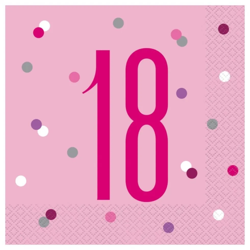 Servietit 18 Vaaleanpunainen