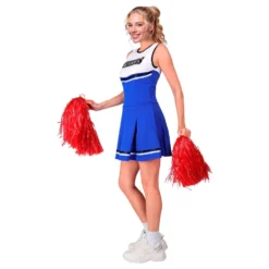 Sininen Cheerleadermekko Naamiaisasu