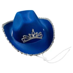 Sininen Cowboyhattu Tiaralla