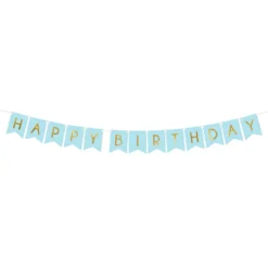 Sininen Lippuviirinauha Happy Birthday