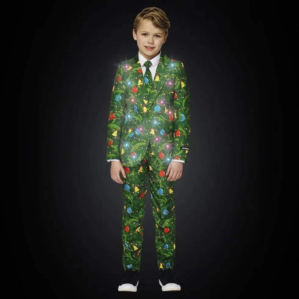 Suitmeister Boys Christmas Green Tree Light Up Puku