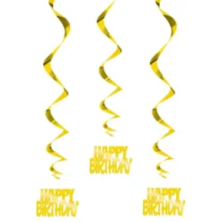Swirls Happy Birthday Kulta Ripustettava Koriste
