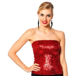 Tube-Toppi / Hame Paljetti Punainen