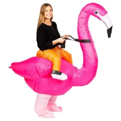 Täytettävä Ratsastava Flamingo Naamiaisasu