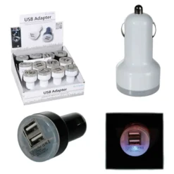 USB-Laturi Autoon LED:illä