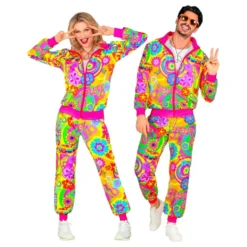 UV Neon Hippi Verryttelypuku Naamiaisasu