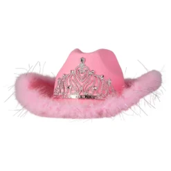 Vaaleanpunainen Cowboyhattu Silvertiaraa