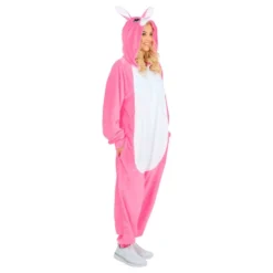Vaaleanpunainen Kani Onesie Naamiaisasu