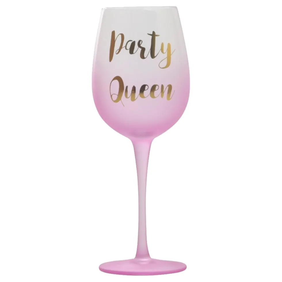 Vaaleanpunainen Viinilasi Party Queen