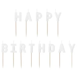 Valkoiset Kakkukynttilät Happy Birthday