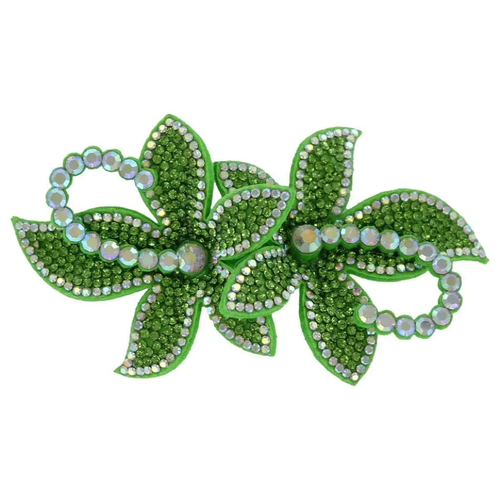 Vihreä Deluxe Kukka-Strass Hiusklipsi