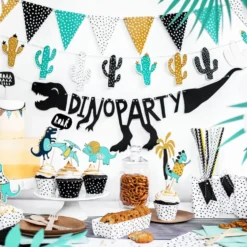 Viirinauha Dino Party Musta