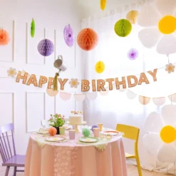 Viirinauha Happy Birthday Kukkien kanssa