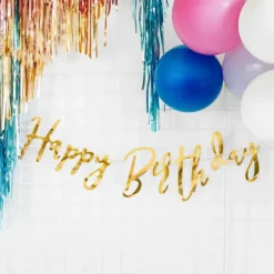 Viirinauha Happy Birthday Kulta Metallic