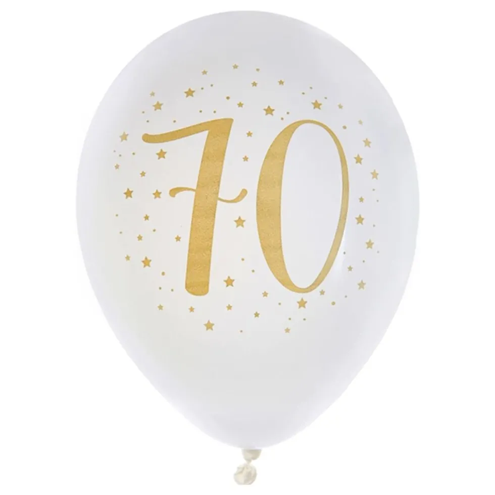 70-vuotisjuhla Ilmapallot Valkoinen/Kulta