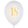 18-vuotisjuhla Ilmapallot Valkoinen/Kulta