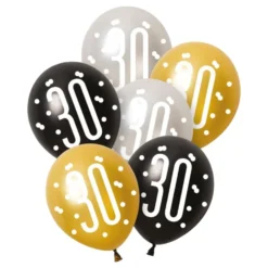 30-vuotisjuhlan Ilmapallot Musta/Hopea/Kulta