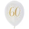 60-vuotisjuhlan Ilmapallot Valkoinen/Kulta