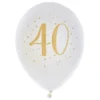 40-vuotisjuhlan Ilmapallot Valkoinen/Kulta