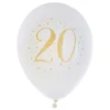 20-vuotisjuhlan Ilmapallot Valkoinen/Kulta
