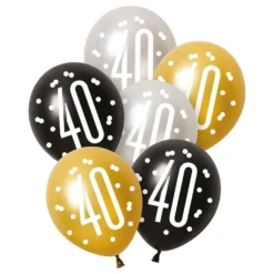 40-vuotisjuhlan Musta/Hopea/Kulta Ilmapallot